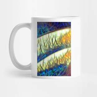 curved shapes in colourful stained glass window style Mug